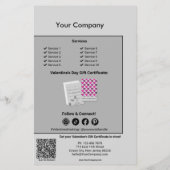 Valentinstag-Geschenkgutschein-Werbeaktion Flyer (Hinten)