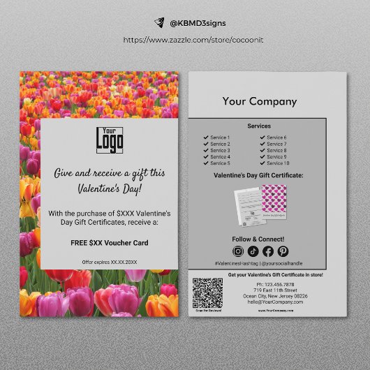 Valentinstag-Geschenkgutschein-Werbeaktion Flyer