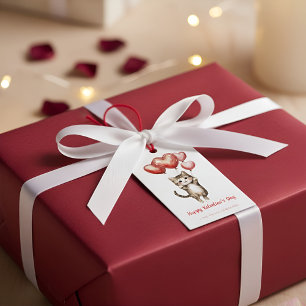 Valentinstag-Geschenkkarte mit süßer Katze und Her Geschenkanhänger