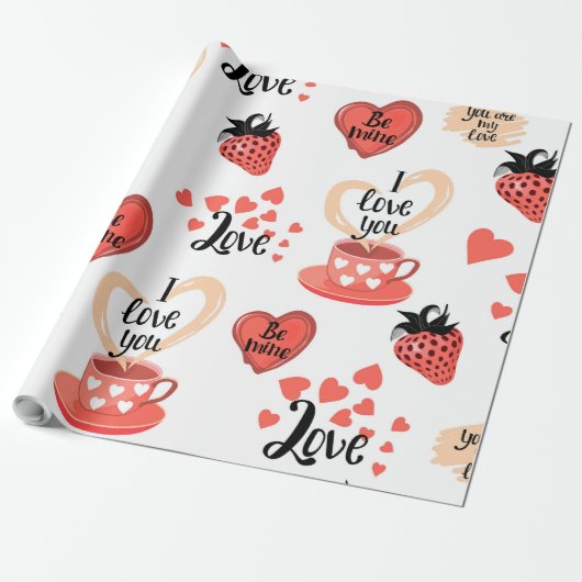 Valentinstag Geschenkpapier (Ungerollt)