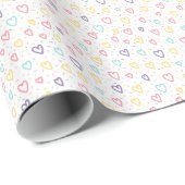 Valentinstag-Geschenkpapier Bunte Herzen Geschenkpapier (Rolleneckpunkt)