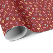 Valentinstag-Geschenkpapier Bunte Herzen Geschenkpapier (Rolleneckpunkt)