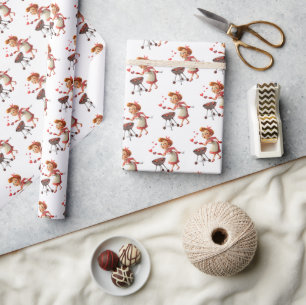 Valentinstag-Geschenkpapier Dame Rote Herzen Geschenkpapier