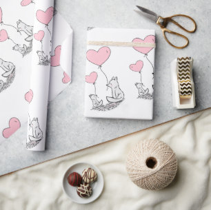 Valentinstag-Geschenkpapier Foxy Pink Herzen Geschenkpapier
