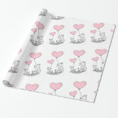Valentinstag-Geschenkpapier Foxy Pink Herzen Geschenkpapier (Ungerollt)