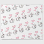 Valentinstag-Geschenkpapier Katze rosa Herzen Geschenkpapier (Flach)