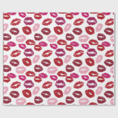 Valentinstag-Geschenkpapier | Küsse-Muster Geschenkpapier (Flach)