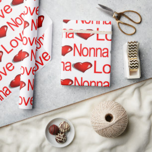 Valentinstag Geschenkpapier Liebe Nonna Herzen