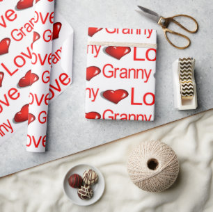 Valentinstag Geschenkpapier Liebe Oma Herzen