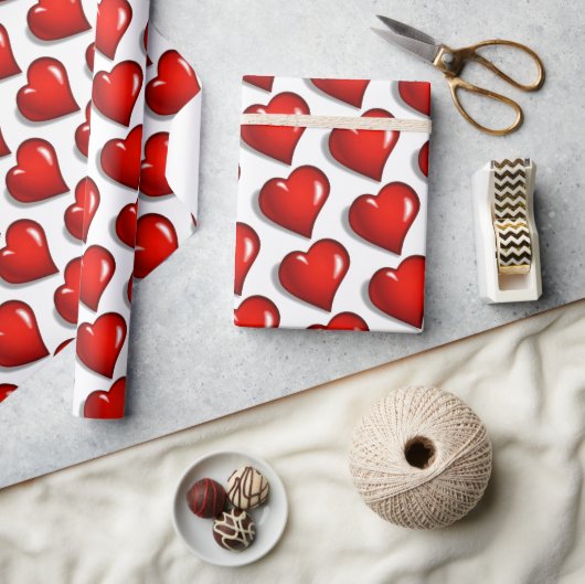 Valentinstag-Geschenkpapier rote Herzen Geschenkpapier (Kunsthandwerk)