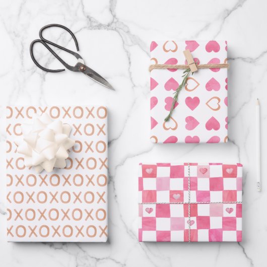 Valentinstag Geschenkpapier Set (Vorderseite)