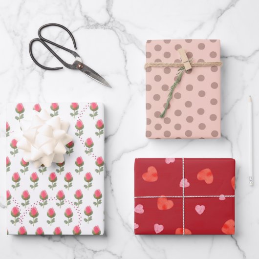 Valentinstag Geschenkpapier Set (Vorderseite)