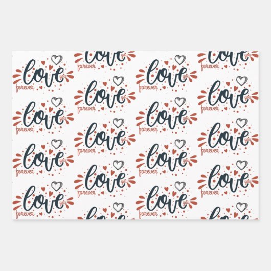 Valentinstag Geschenkpapier Set (Vorderseite)