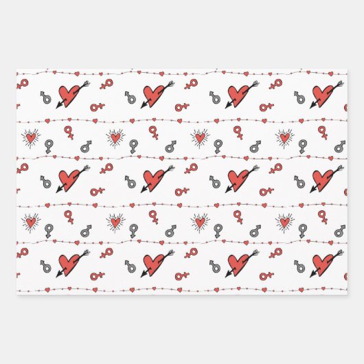 Valentinstag Geschenkpapier Set (Vorderseite 3)