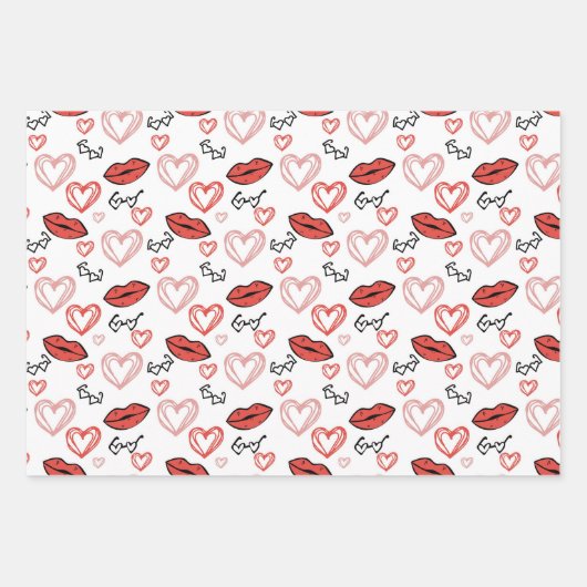 Valentinstag Geschenkpapier Set (Vorderseite)