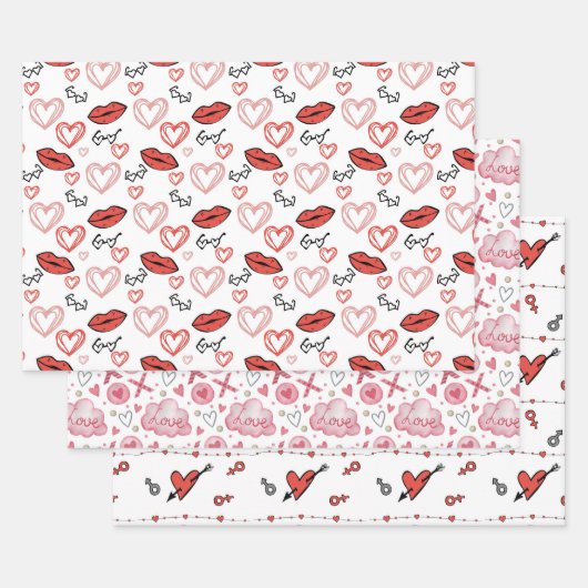 Valentinstag Geschenkpapier Set (Set)