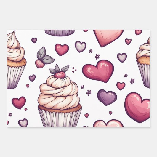 Valentinstag geschenkpapier set (Vorderseite)