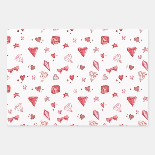 Valentinstag! Geschenkpapier Set (Vorderseite)