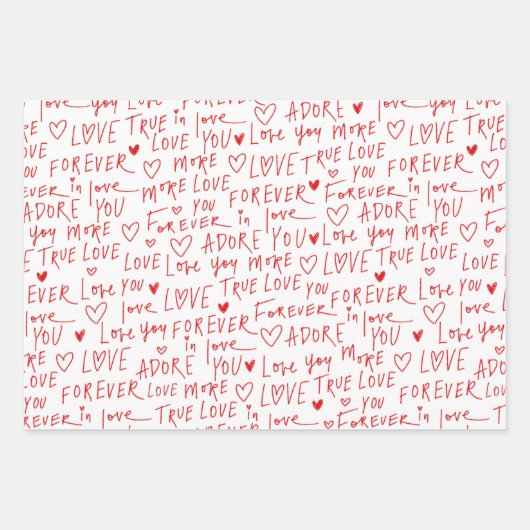 Valentinstag Geschenkpapier Set (Vorderseite)