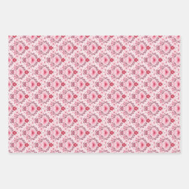 Valentinstag-Geschenkpapier-Set mit 3 flachen Böge Geschenkpapier Set