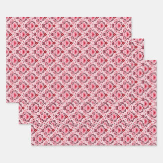Valentinstag-Geschenkpapier-Set mit 3 flachen Böge Geschenkpapier Set