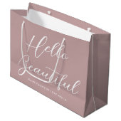 Valentinstag-Geschenktasche Elegantes Skript Dusty Große Geschenktüte (Vorderseite Schrägansicht)