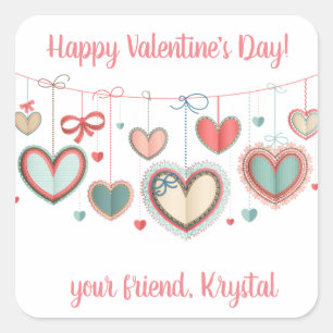 Valentinstag-Geschenkumbau Quadratischer Aufkleber