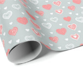 Valentinstag-Geschenkverpackung – Herz-Muster Roma Geschenkpapier (Rolleneckpunkt)