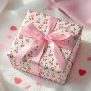 Valentinstag-Geschenkverpackung Süße Erdbeeren Lie Geschenkpapier