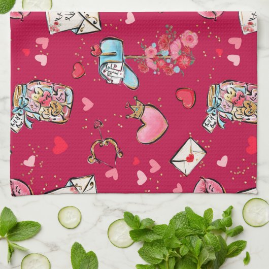 Valentinstag Geschirrtuch (Gefaltet)