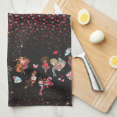 Valentinstag Geschirrtuch (Viertel Falte)