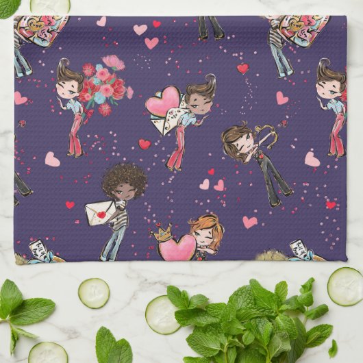 Valentinstag Geschirrtuch (Gefaltet)