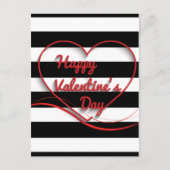 Valentinstag gestreift feiertagspostkarte (Vorderseite)