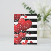 Valentinstag gestreift Luxus Feiertagspostkarte (Stehend Vorderseite)