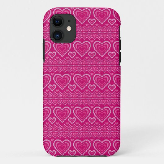 Valentinstag gestricktes Muster 2 Case-Mate iPhone Hülle (Rückseite)