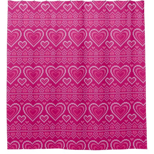 Valentinstag gestricktes Muster 2 Duschvorhang (Vorderseite)