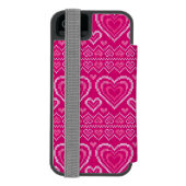 Valentinstag gestricktes Muster 2 Incipio iPhone Geldbeutel-Hülle (Folio Rückseite)