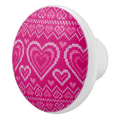 Valentinstag gestricktes Muster 2 Keramikknauf (Rechts)