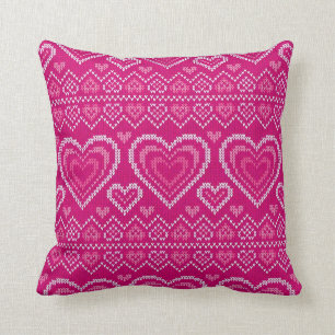Valentinstag gestricktes Muster 2 Kissen
