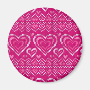 Valentinstag gestricktes Muster 2 Magnet