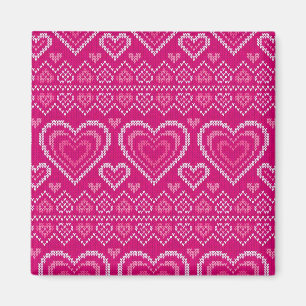 Valentinstag gestricktes Muster 2 Magnet
