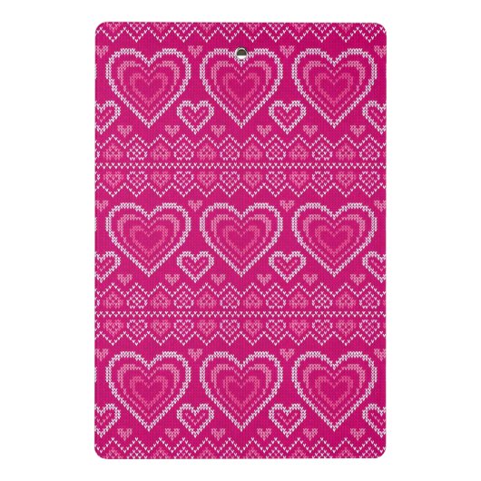 Valentinstag gestricktes Muster 2 Mini Klemmbrett (Rückseite)