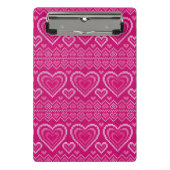 Valentinstag gestricktes Muster 2 Mini Klemmbrett (Vorderseite)