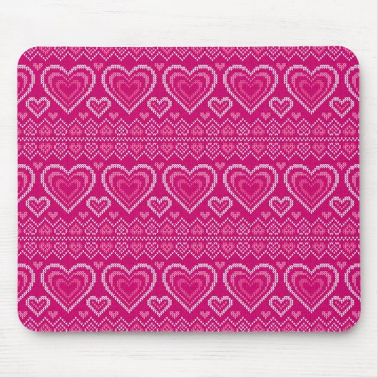 Valentinstag gestricktes Muster 2 Mousepad (Vorne)
