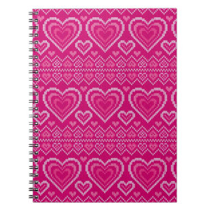 Valentinstag gestricktes Muster 2 Notizblock