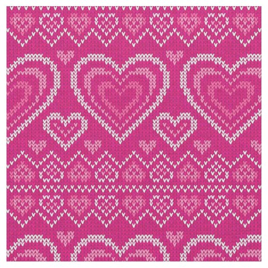 Valentinstag gestricktes Muster 2 Stoff (Nahaufnahme)