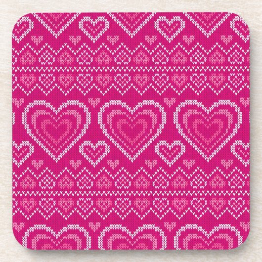 Valentinstag gestricktes Muster 2 Untersetzer (Vorderseite)