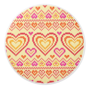 Valentinstag gestricktes Muster Keramikknauf