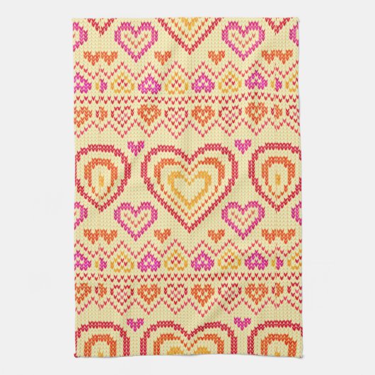 Valentinstag gestricktes Muster Küchentuch (Vertikal)