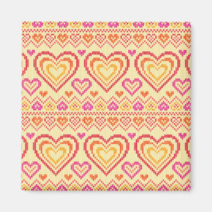 Valentinstag gestricktes Muster Magnet